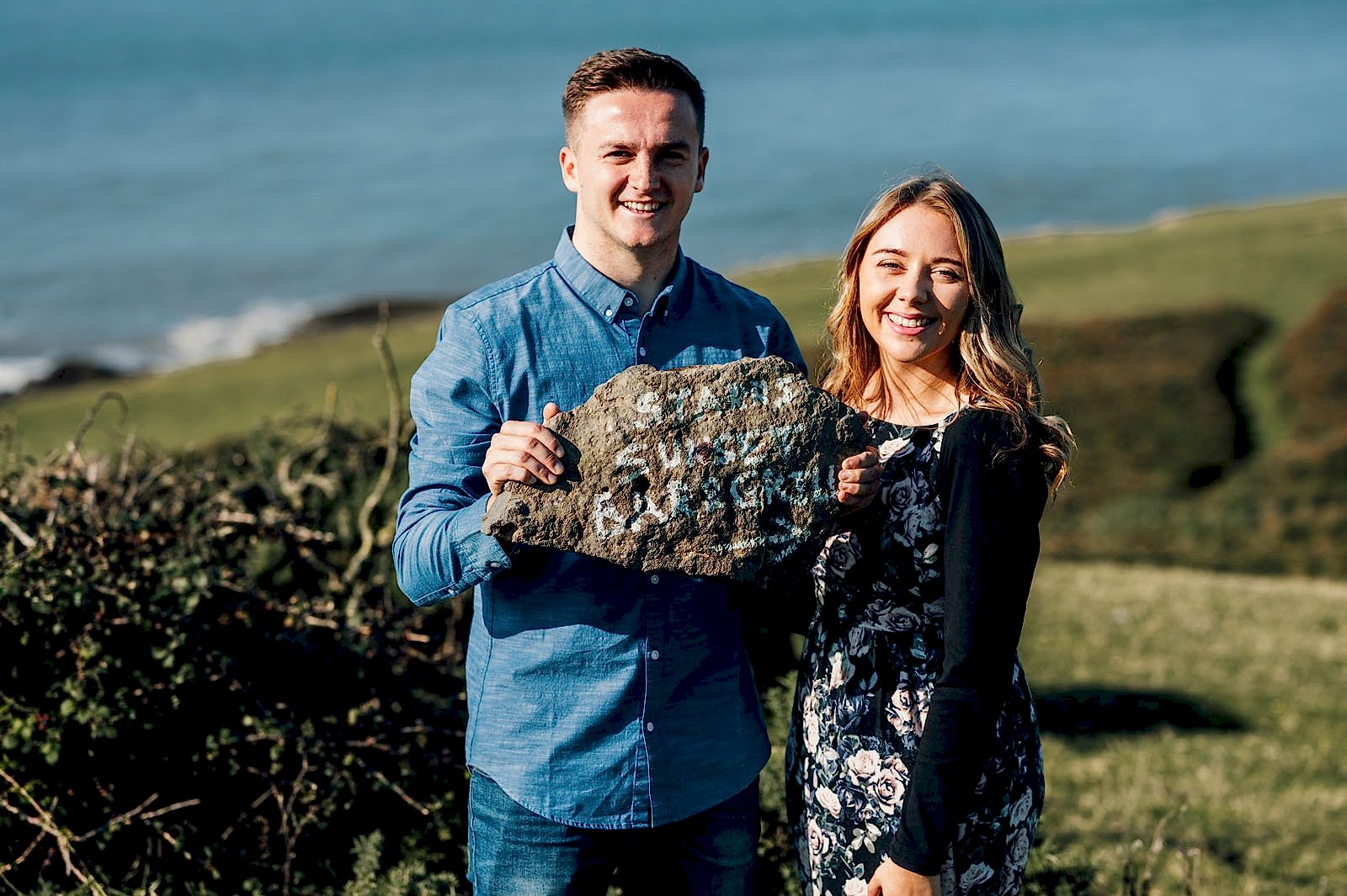 amy and nath engagement photos at ogmore beach