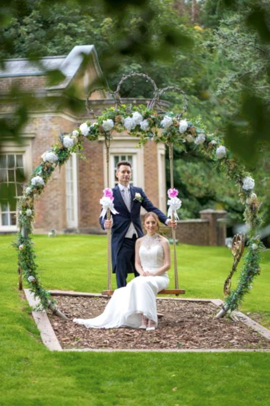 Bride and Groom at De Courceys Manor Wedding Venue